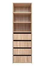 Load image into Gallery viewer, Geneva Built In Wardrobe - 4 Drawer 3 Shelf Module - Slim Shaker Panel - Natural Oak