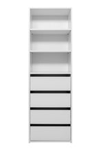 Load image into Gallery viewer, Geneva Built In Wardrobe - 4 Drawer 3 Shelf Module - Classic - White