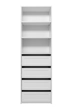 Load image into Gallery viewer, Geneva Built In Wardrobe - 4 Drawer 3 Shelf Module - Hamptons - White