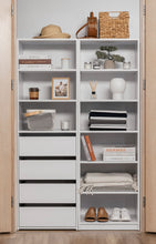 Load image into Gallery viewer, Geneva Built In Wardrobe - 4 Drawer 3 Shelf Module - Classic - White