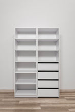 Load image into Gallery viewer, Geneva Built In Wardrobe - 4 Drawer 3 Shelf Module - Classic - White