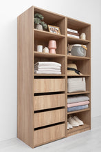 Load image into Gallery viewer, Geneva Built In Wardrobe - 4 Drawer 3 Shelf Module - Classic - Natural Oak