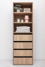 Load image into Gallery viewer, Geneva Built In Wardrobe - 4 Drawer 3 Shelf Module - Classic - Natural Oak