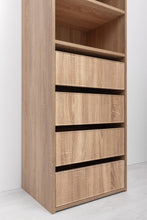 Load image into Gallery viewer, Geneva Built In Wardrobe - 4 Drawer 3 Shelf Module - Slim Shaker Panel - Natural Oak