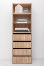 Load image into Gallery viewer, Geneva Built In Wardrobe - 4 Drawer 3 Shelf Module - Slim Shaker Panel - Natural Oak
