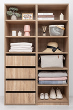 Load image into Gallery viewer, Geneva Built In Wardrobe - 4 Drawer 3 Shelf Module - Slim Shaker Panel - Natural Oak