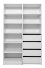 Load image into Gallery viewer, Geneva Built In Wardrobe - 4 Drawer 3 Shelf Module - Classic - White