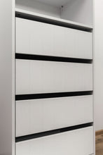 Load image into Gallery viewer, Geneva Built In Wardrobe - 4 Drawer 3 Shelf Module - VJ Panel - White