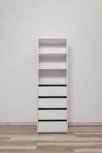 Load image into Gallery viewer, Geneva Built In Wardrobe - 4 Drawer 3 Shelf Module - VJ Panel - White