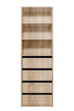 Load image into Gallery viewer, Geneva Built In Wardrobe - 4 Drawer 3 Shelf Module - Hamptons - Natural Oak