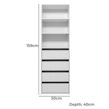 Load image into Gallery viewer, Geneva Built In Wardrobe - 4 Drawer 3 Shelf Module - VJ Panel - White