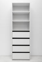 Load image into Gallery viewer, Geneva Built In Wardrobe - 4 Drawer 3 Shelf Module - Slim Shaker Panel - White