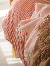 Load image into Gallery viewer, Kensington Cashmere and Superfine Merino Wool Throw Rug - Blush
