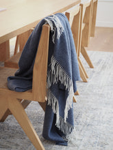 Load image into Gallery viewer, Kensington Cashmere and Superfine Merino Wool Throw Rug - Navy