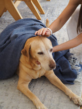 Load image into Gallery viewer, Kensington Cashmere and Superfine Merino Wool Throw Rug - Navy