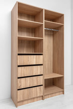 Load image into Gallery viewer, Malmo Walk In Wardrobe - 4 Drawer 3 Shelf Module - Slim Shaker - Natural Oak