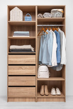 Load image into Gallery viewer, Malmo Walk In Wardrobe - 4 Drawer 3 Shelf Module - Fluted - Natural Oak