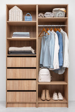 Load image into Gallery viewer, Malmo Walk In Wardrobe - 4 Drawer 3 Shelf Module - Classic - Natural Oak