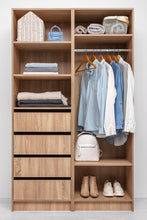 Load image into Gallery viewer, Malmo Walk In Wardrobe - 4 Drawer 3 Shelf Module - Slim Shaker - Natural Oak