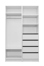 Load image into Gallery viewer, Malmo Walk In Wardrobe - 4 Drawer 3 Shelf Module - VJ Panel - White