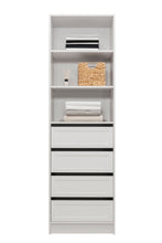 Load image into Gallery viewer, Malmo Walk In Wardrobe - 4 Drawer 3 Shelf Module - Hamptons - White