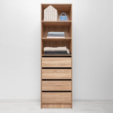Load image into Gallery viewer, Malmo Walk In Wardrobe - 4 Drawer 3 Shelf Module - Fluted - Natural Oak