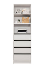 Load image into Gallery viewer, Malmo Walk In Wardrobe - 4 Drawer 3 Shelf Module - Fluted - White