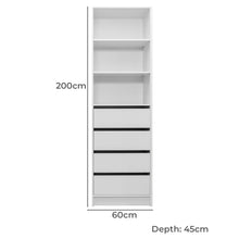 Load image into Gallery viewer, Malmo Walk In Wardrobe - 4 Drawer 3 Shelf Module - Fluted - White