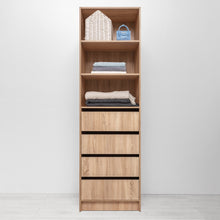 Load image into Gallery viewer, Malmo Walk In Wardrobe - 4 Drawer 3 Shelf Module - Slim Shaker - Natural Oak