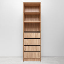Load image into Gallery viewer, Malmo Walk In Wardrobe - 4 Drawer 3 Shelf Module - Slim Shaker - Natural Oak
