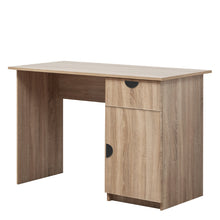 Load image into Gallery viewer, COPENHAGEN DESK - NATURAL OAK - SLIM - HALF MOON BLACK