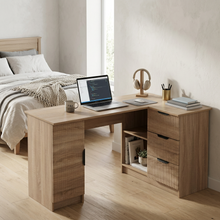 Load image into Gallery viewer, ROME - NATURAL OAK - FLUTED - PULL BLACK