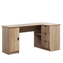 Load image into Gallery viewer, ROME CORNER DESK - NATURAL OAK - SLIM - HALF MOON BLACK