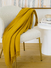 Load image into Gallery viewer, Oxford Merino Wool Blend Throw Rug - Mustard