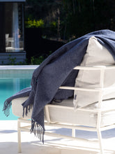 Load image into Gallery viewer, Oxford Merino Wool Blend Throw Rug - Navy