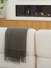 Load image into Gallery viewer, Paddington Merino Wool Blend Throw Rug - Olive