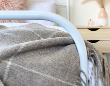 Load image into Gallery viewer, Brighton NZ Wool Throw Rug - Beige Striped