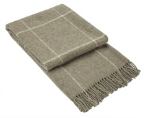 Load image into Gallery viewer, Brighton NZ Wool Throw Rug - Beige Striped
