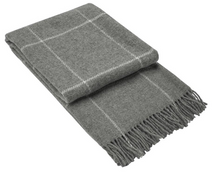 Load image into Gallery viewer, Brighton NZ Wool Throw Rug - Grey Striped
