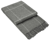 Load image into Gallery viewer, Brighton NZ Wool Throw Rug - Grey Striped