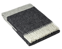 Load image into Gallery viewer, Brighton NZ Wool Throw Rug - Monochrome