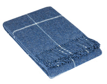 Load image into Gallery viewer, Brighton NZ Wool Throw Rug - Navy Stripe