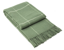 Load image into Gallery viewer, Brighton NZ Wool Throw Rug - Sage Striped