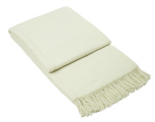 Load image into Gallery viewer, Chiswick Cashmere and Merino Wool Blend Throw Rug - Ivory
