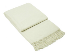 Load image into Gallery viewer, Chiswick Cashmere and Merino Wool Blend Throw Rug - Ivory