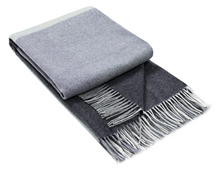 Load image into Gallery viewer, Kensington Cashmere and Superfine Merino Wool Throw Rug - Monochrome