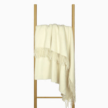 Load image into Gallery viewer, Oxford Merino Wool Blend Throw - Ivory
