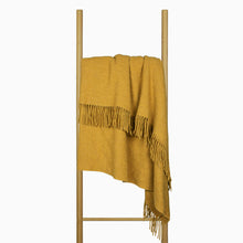Load image into Gallery viewer, Oxford Merino Wool Blend Throw Rug - Mustard
