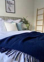 Load image into Gallery viewer, Soho Wool Blend Throw Rug - Navy