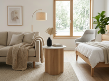 Load image into Gallery viewer, VERO SIDE TABLE NATURAL OAK WITH WHITE MARBLE
